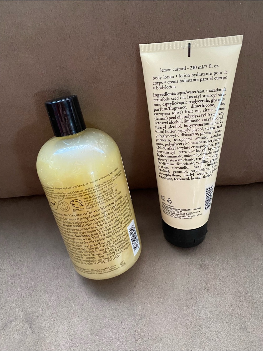 Philosophy Lemon Custard Shower Gel & Body Lotion - Cream & Black - Picture 2 of 2